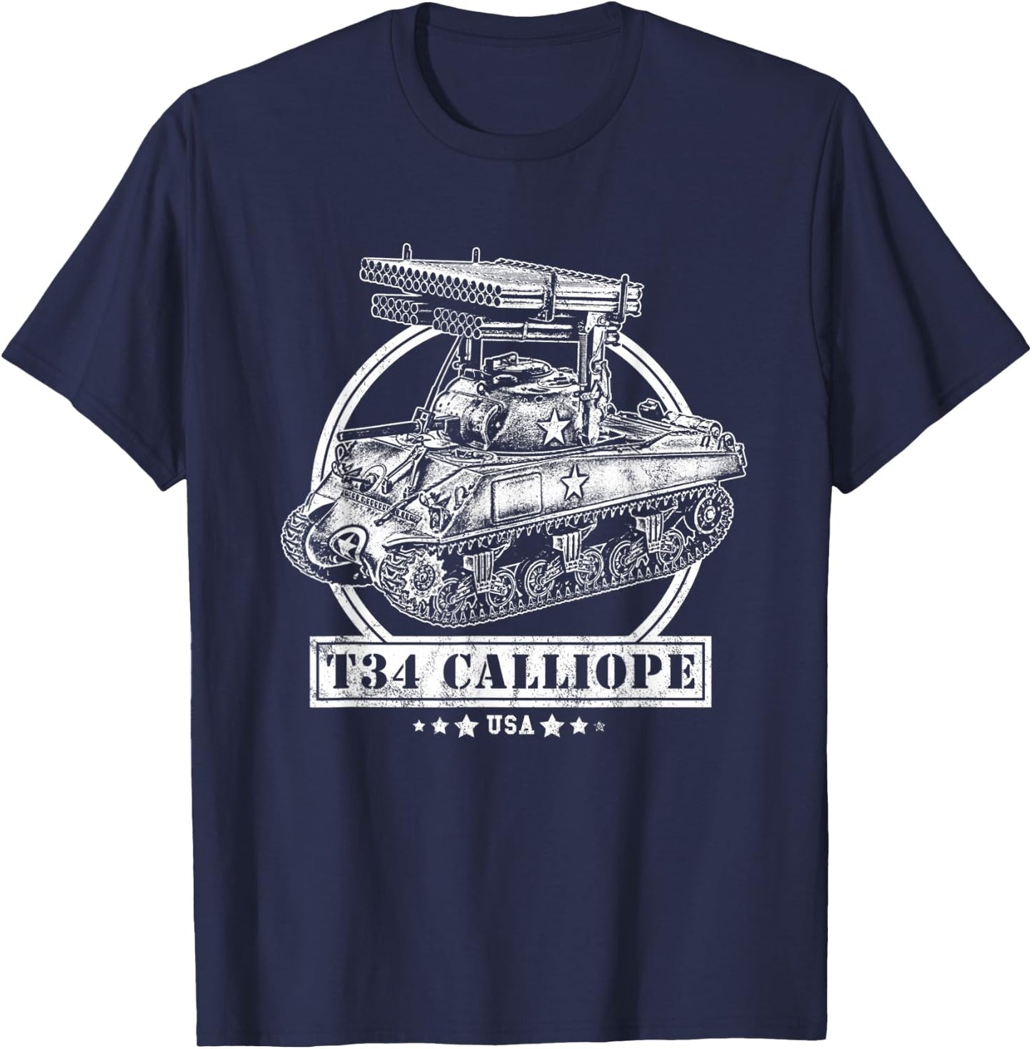 T34 Sherman Calliope T-Shirt - T-Shirt | Navy