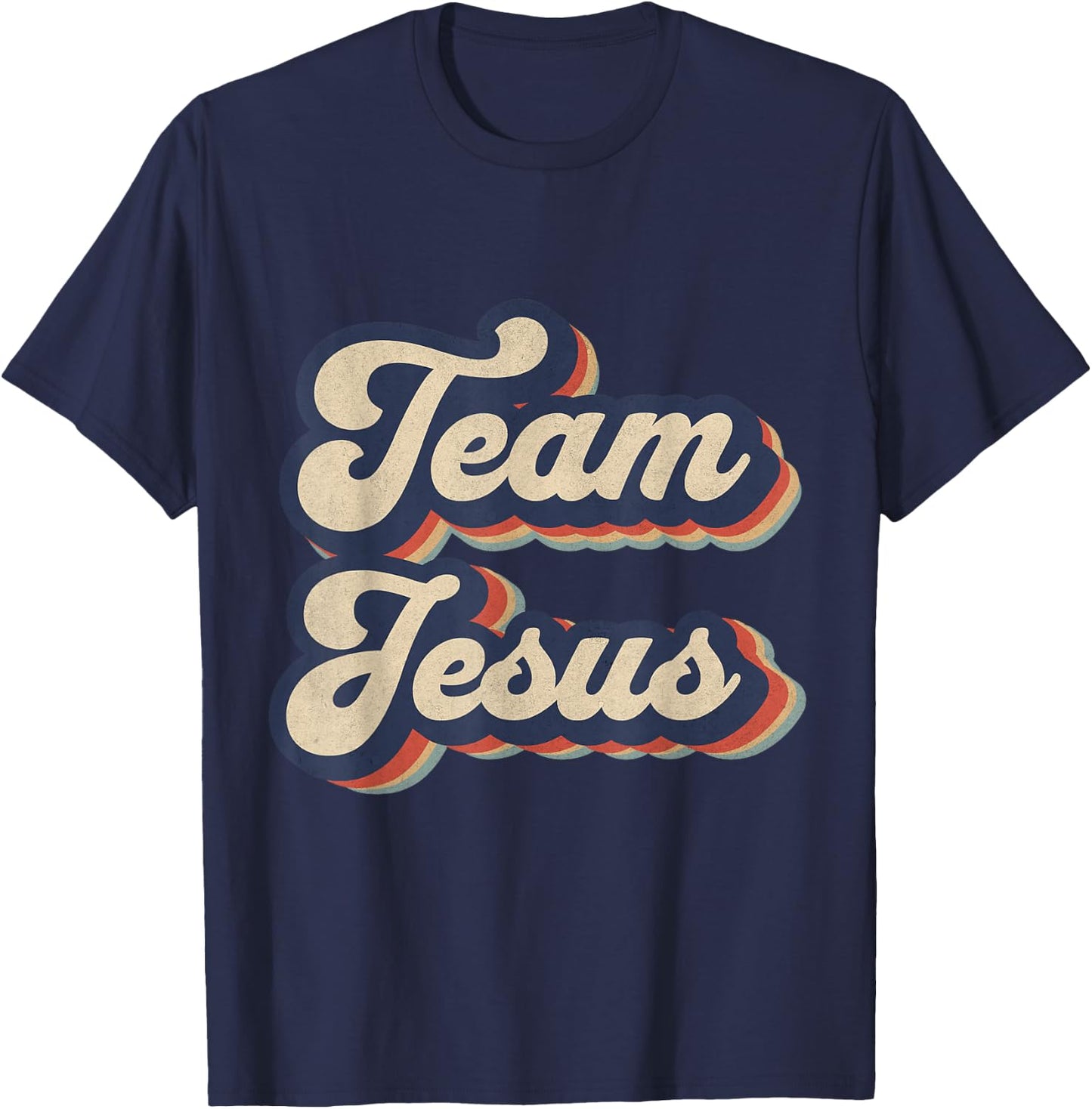 Team Jesus Retro Religious Christian Design T-Shirt - T-Shirt | Navy