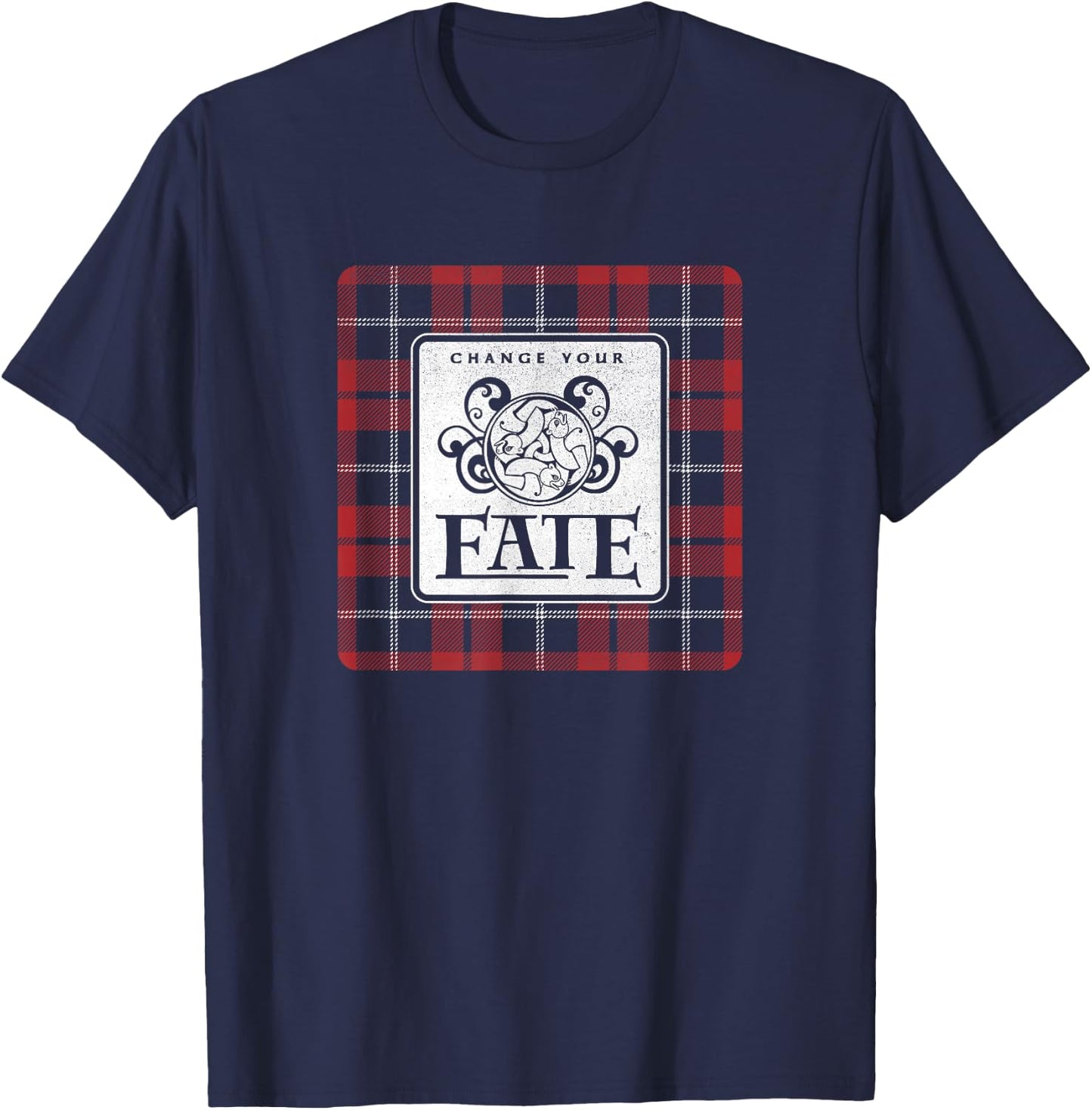 Disney Brave Change Your Fate Plaid Logo T-Shirt - T-Shirt | Navy