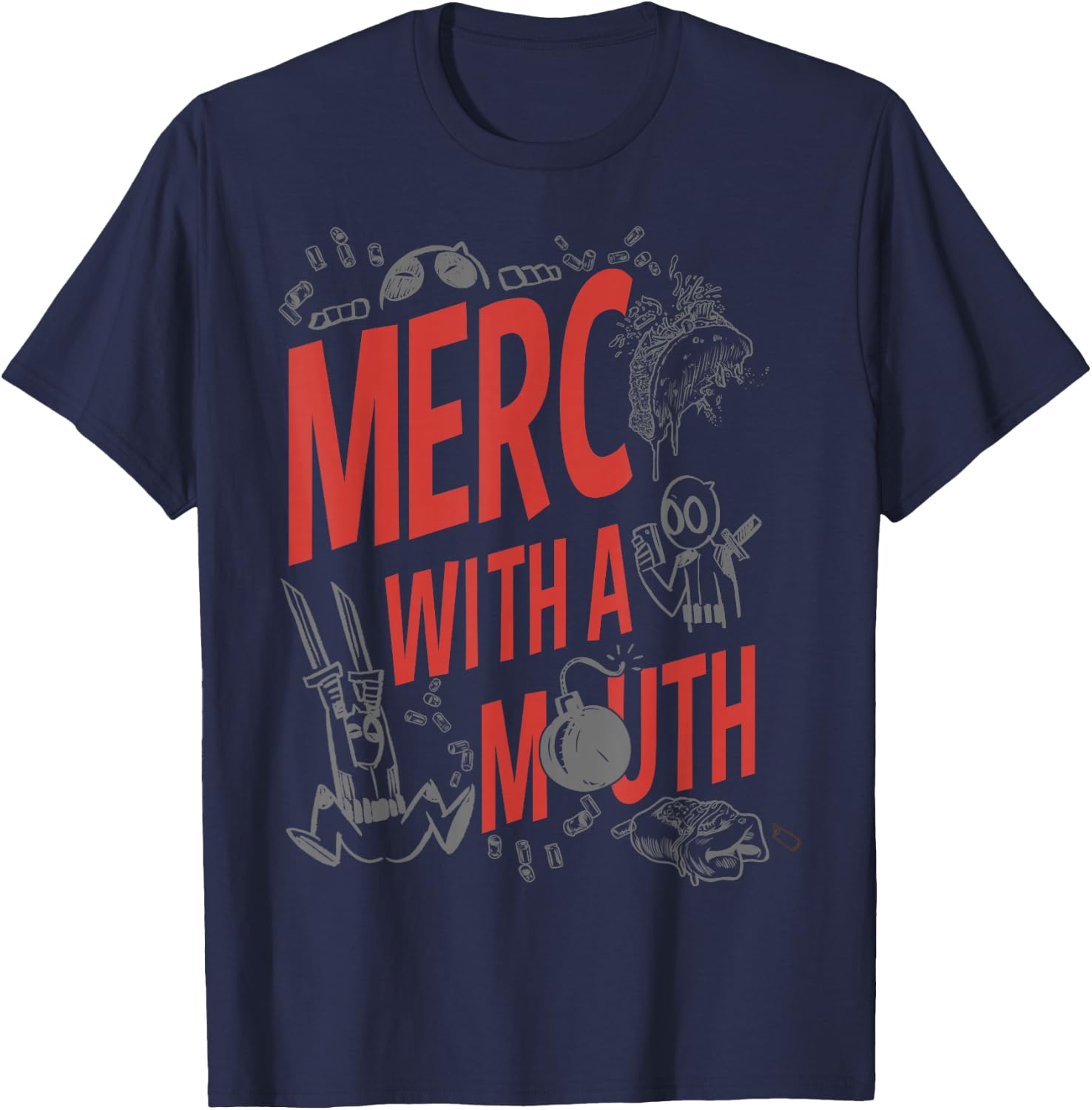 Marvel Deadpool Merc With A Mouth T-Shirt - T-Shirt | Navy