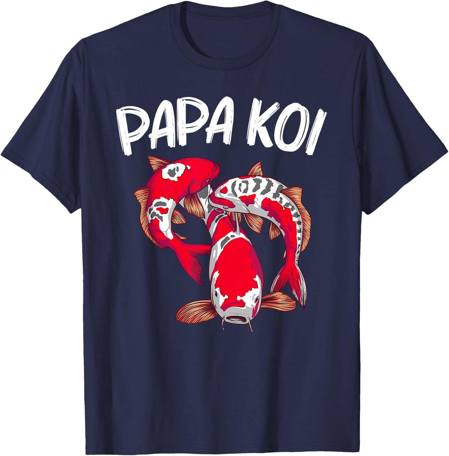 Koi Fish Gift Dad Men Japan Koi Carp Fishes Pond Lover T-Shirt - T-Shirt | Navy