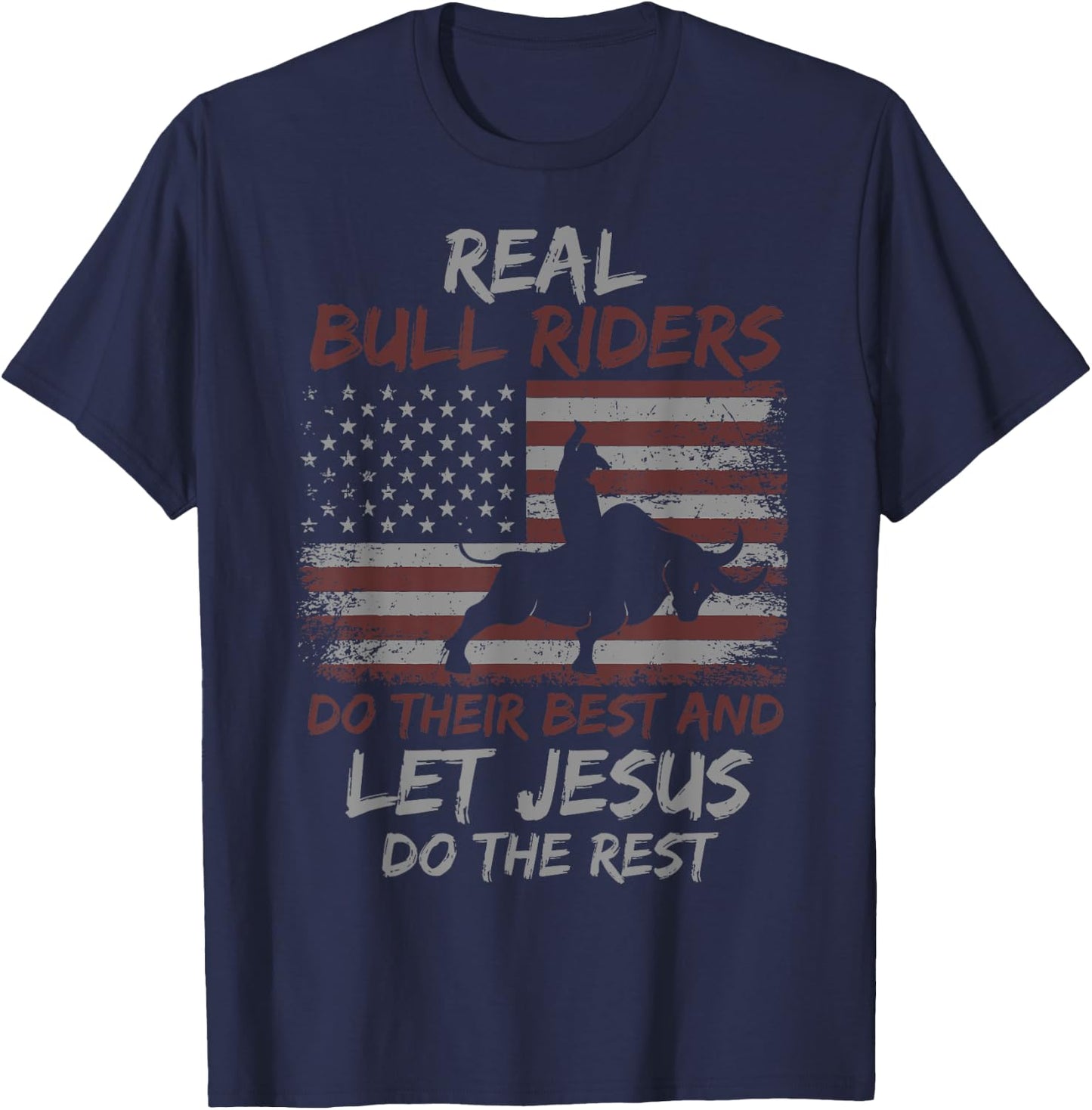 Christian Bull Riding Bull Rider & Western T-Shirt - T-Shirt | Navy