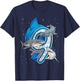 9th Birthday Boys Shark 9 years Old Ocean Shark B-day T-Shirt - T-Shirt | Navy