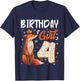 Kids Fox Animal Lovers 4th Birthday Girl Fox B-day 4 year old T-Shirt - T-Shirt | Navy