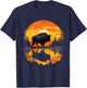 Buffalo Sunset Wildlife Safari Nature Bison Motif Savanna T-Shirt - T-Shirt | Navy