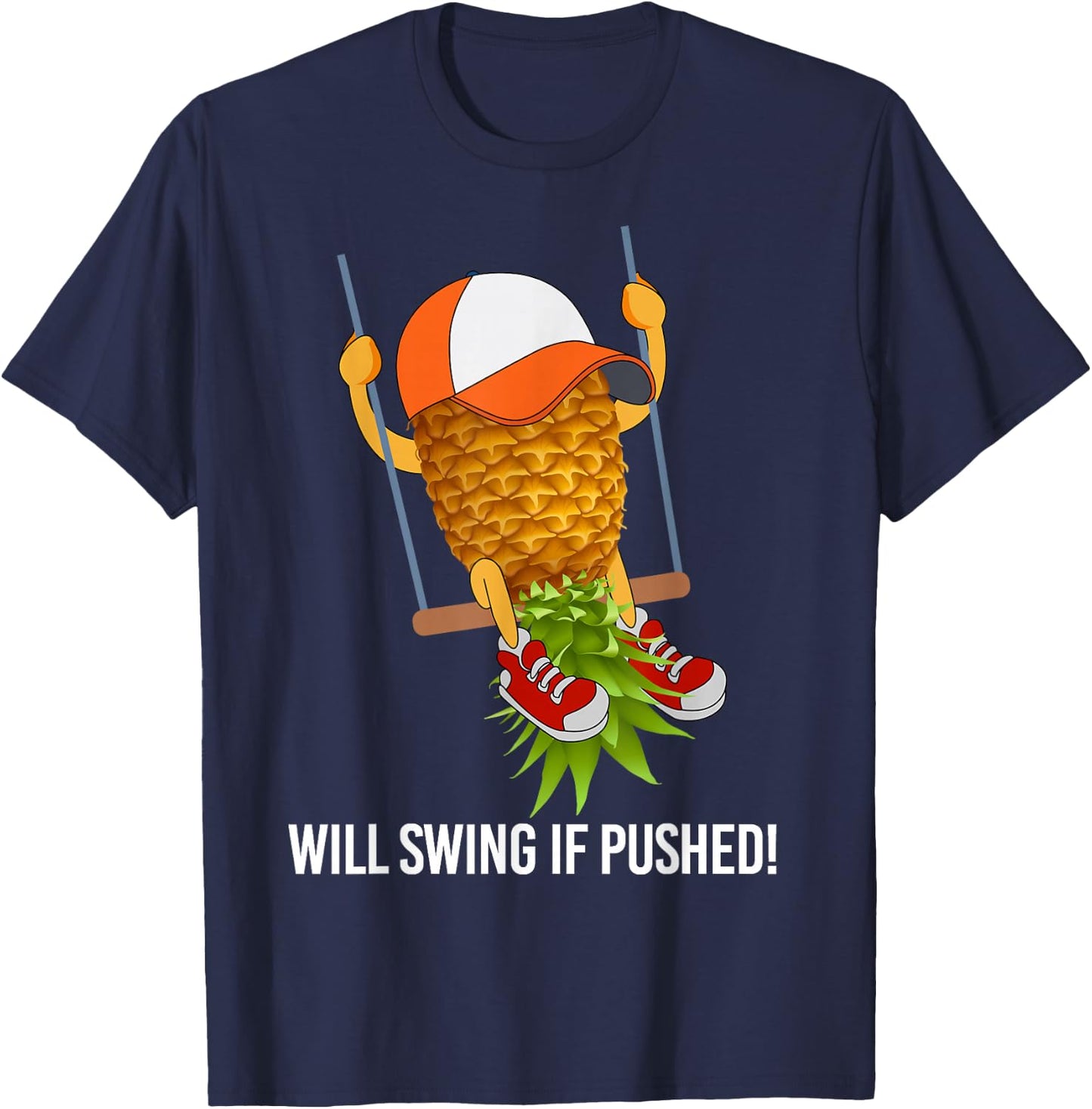 Swingers Shirts | Pineapple Swinging Lifestyle Funny Swinger T-Shirt - T-Shirt | Navy