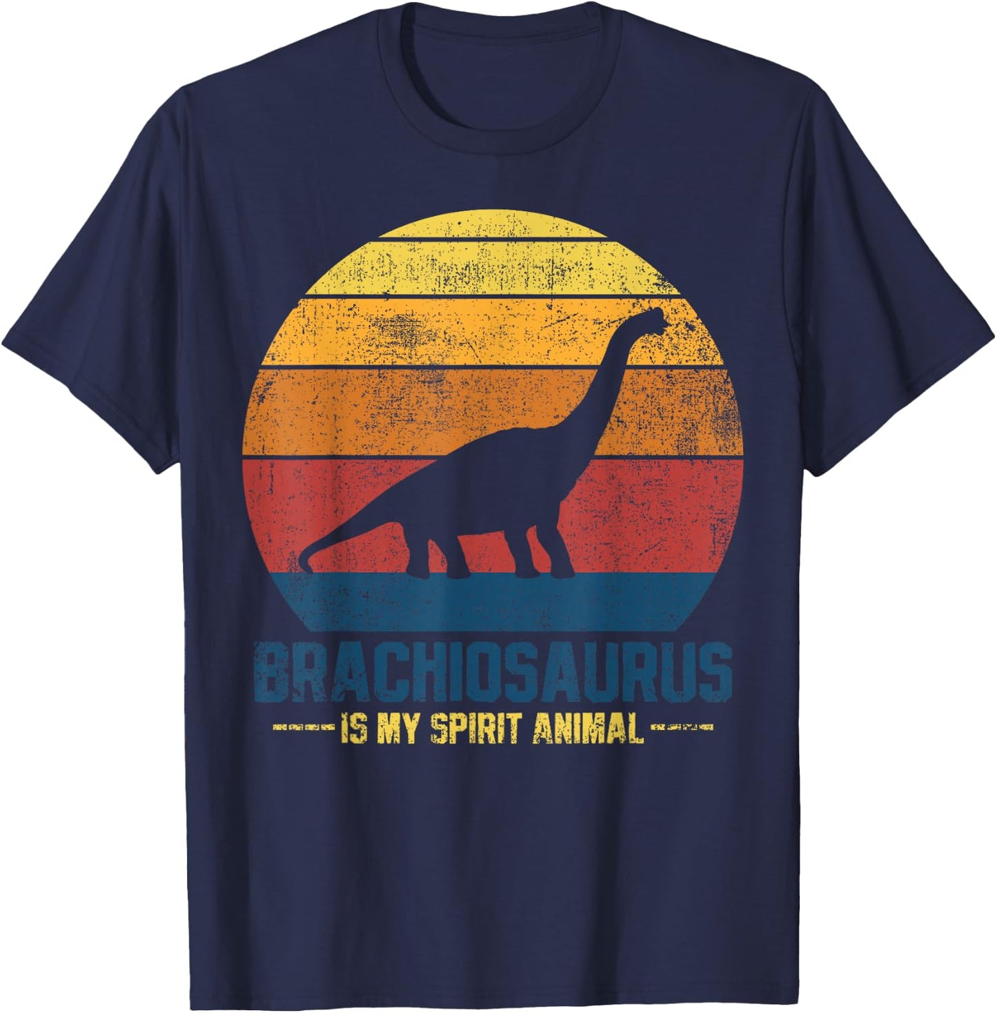 Brachiosaurus Dinosaurs Vintage T-Shirt - T-Shirt | Navy