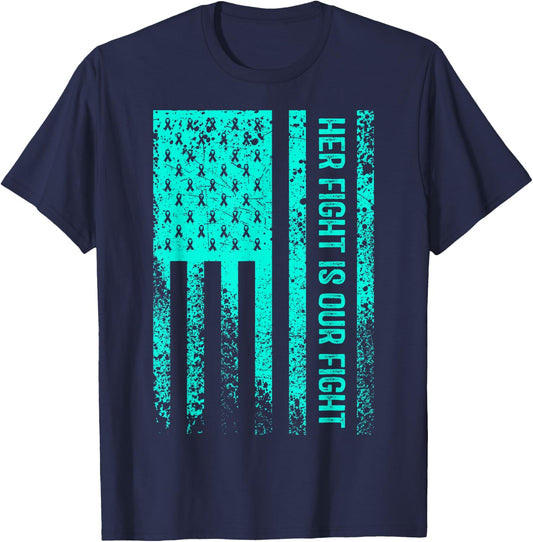 Her Fight Is Our Fight Dysautonomia Awareness T-Shirt - T-Shirt | Navy