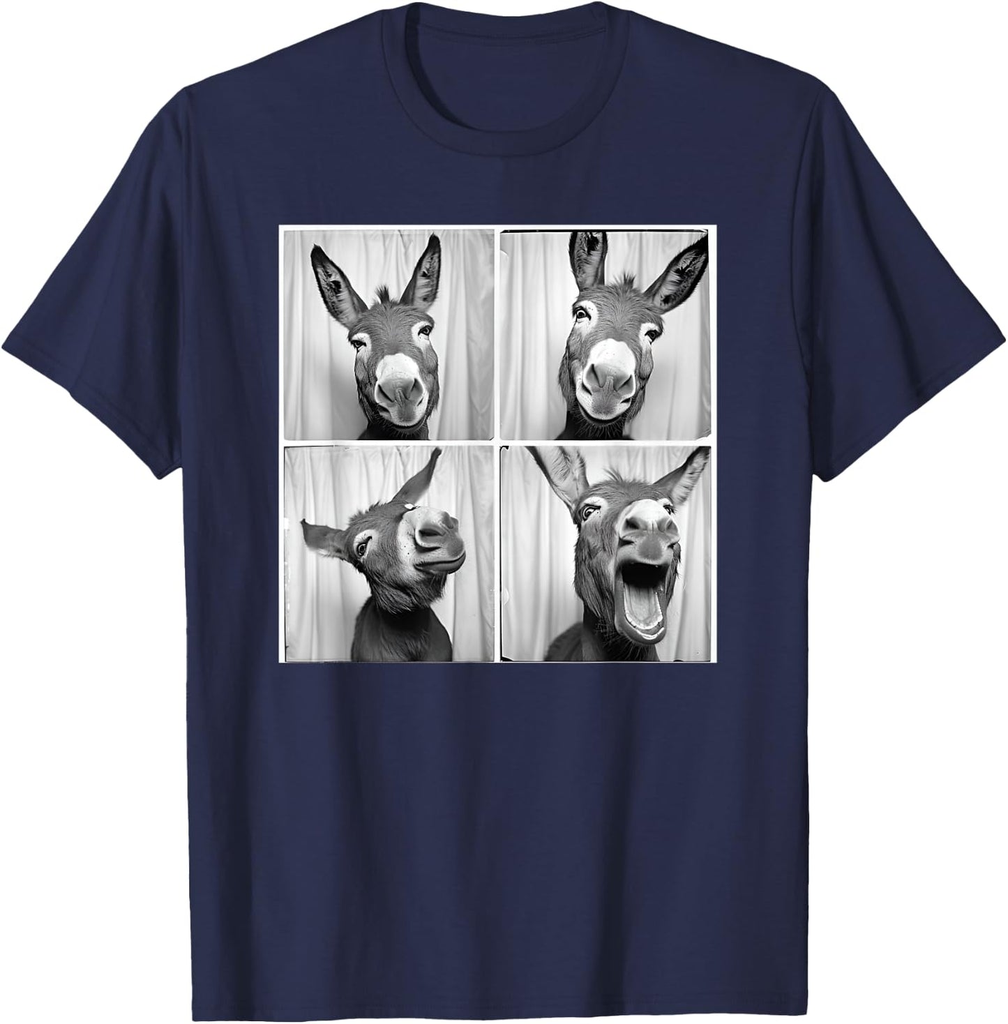 Laughing Donkey Face Quirky Farm Farming Funny Donkey T-Shirt - T-Shirt | Navy