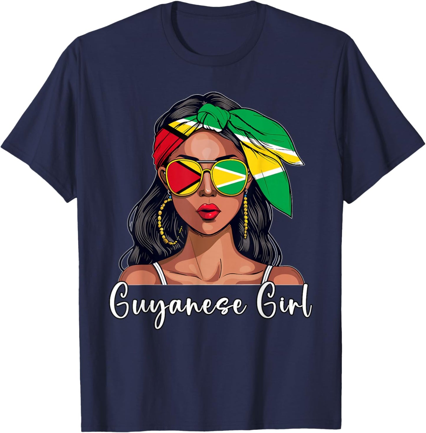 Guyanese Souvenirs Products Woman Flag Girl Guyana T-Shirt - T-Shirt | Navy