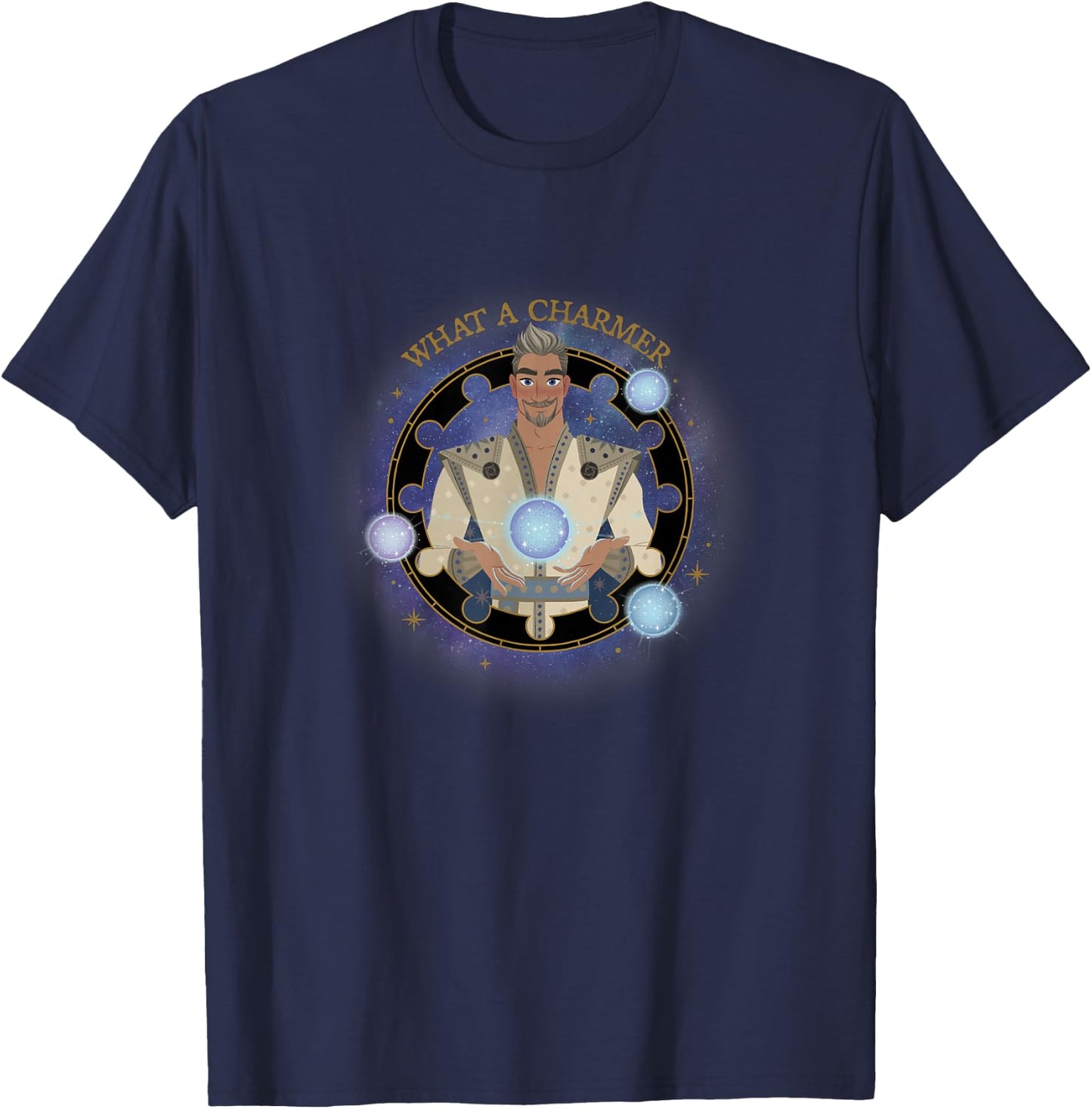Disney Wish King Magnifico What A Charmer Celestial Portrait T-Shirt - T-Shirt | Navy