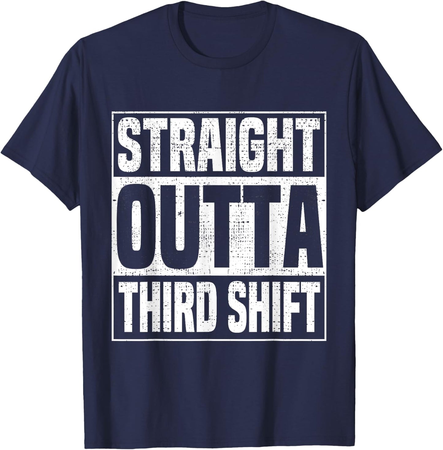 Funny Night Shifters 3rd Shift Work Midnight Crew Third T-Shirt - T-Shirt | Navy