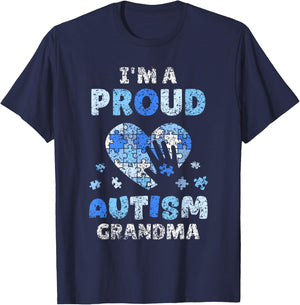 Ich Bin Eine Stolze Autism Grandma Autist Autism T-Shirt - T-Shirt | Navy