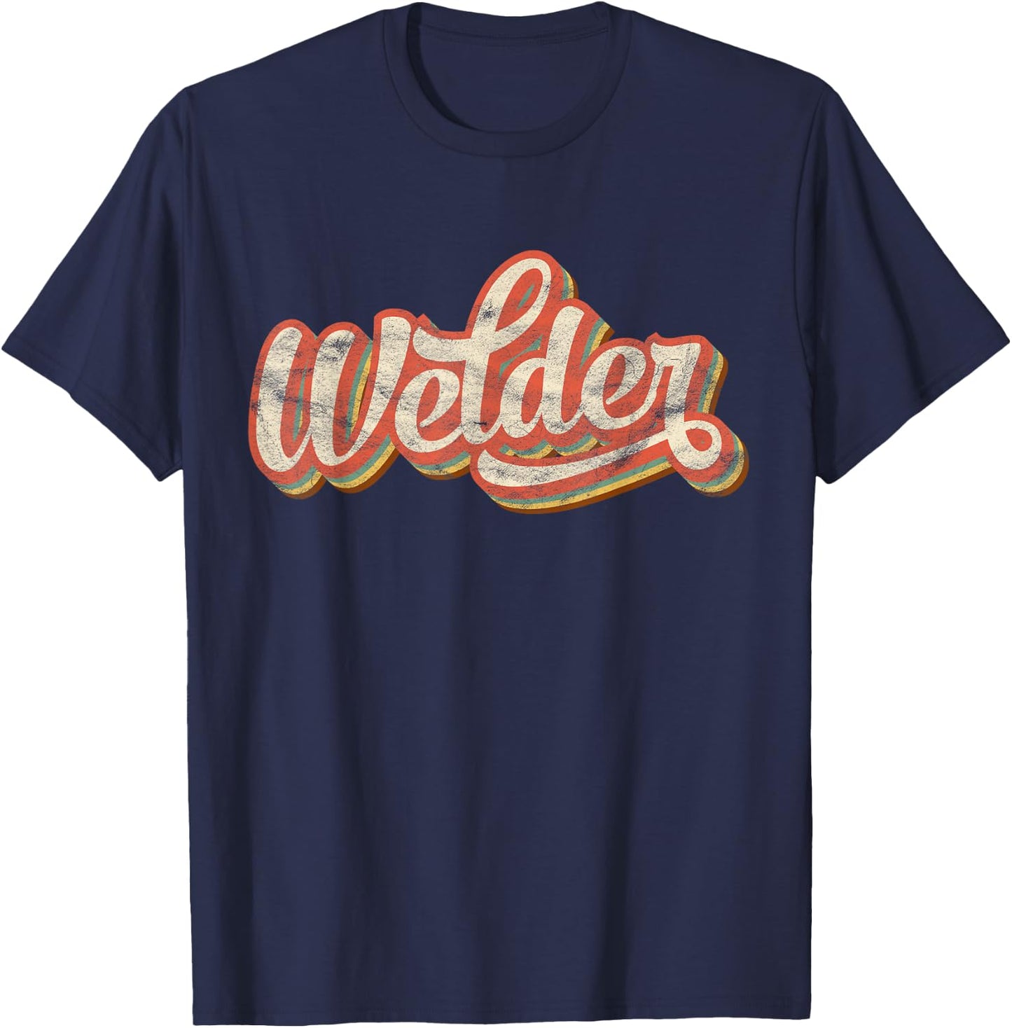 Vintage Welder Gift Funny Welding Costume Cool Weld Worker T-Shirt - T-Shirt | Navy
