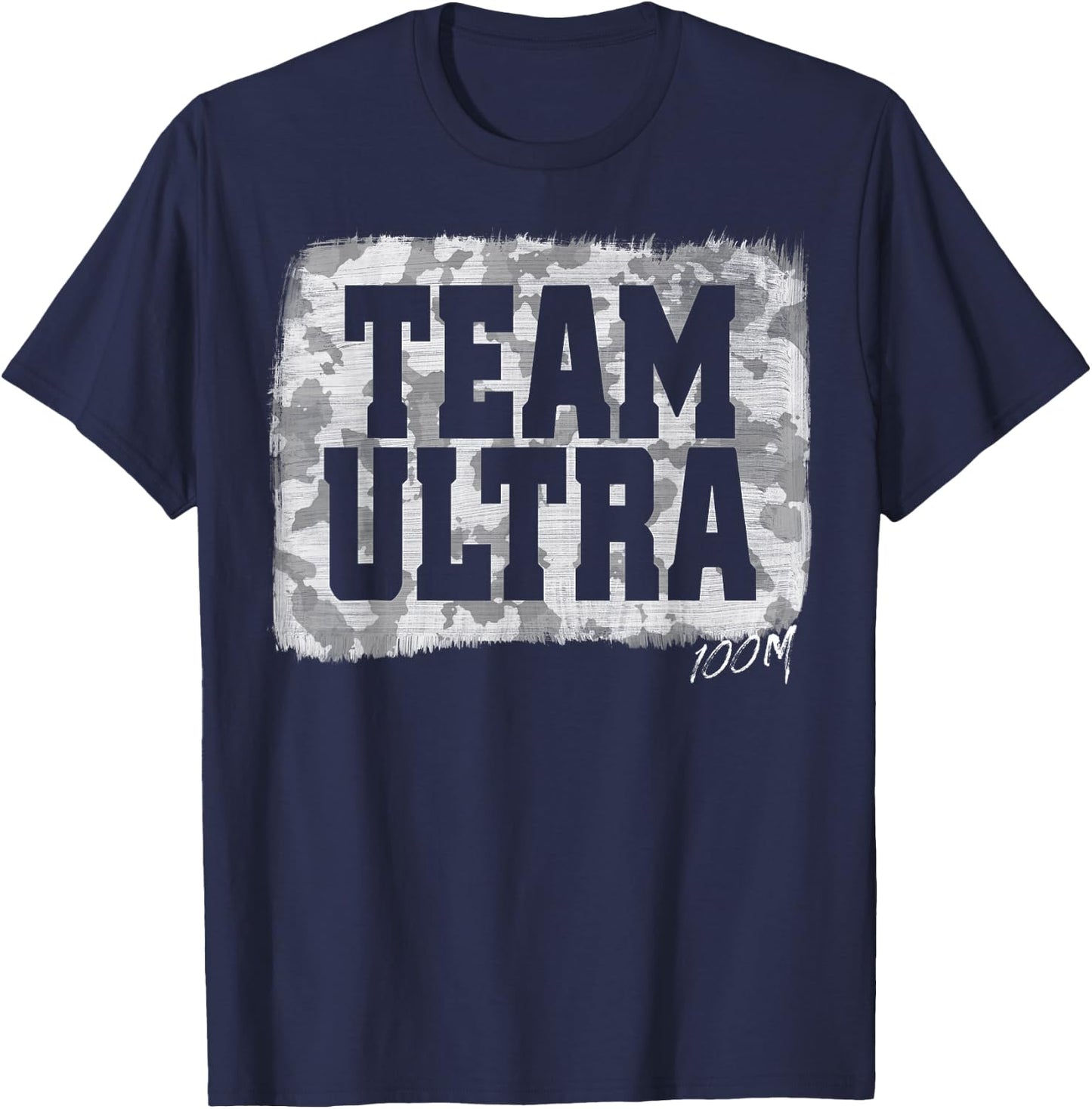 Team Ultra 100M Run Ultra Marathon Hill Runner Trail Running T-Shirt - T-Shirt | Navy