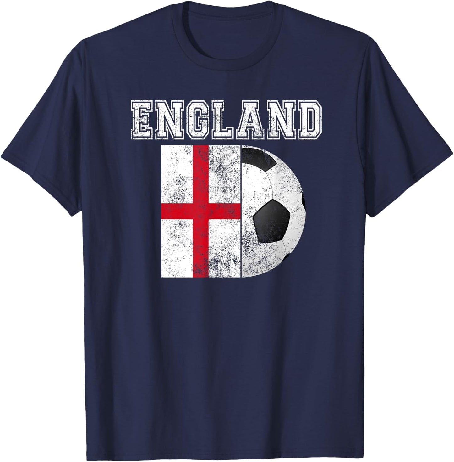 ENGLAND Flag - Soccer Futbol Football T-Shirt - T-Shirt | Navy