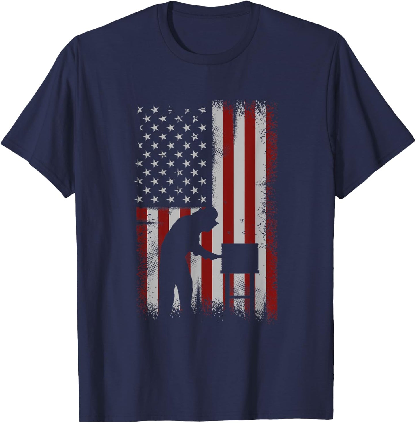 American Flag Beekeeper Shirt Men Beekeeping Gift Apiarist T-Shirt - T-Shirt | Navy
