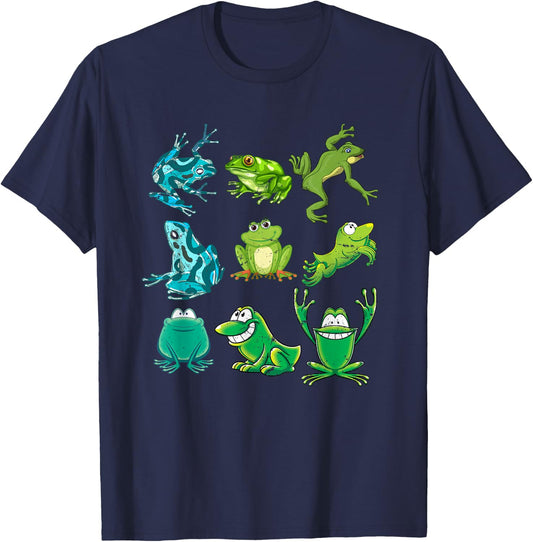 Rainforest Amphibian Kids Gift Cute Frog T-Shirt - T-Shirt | Navy