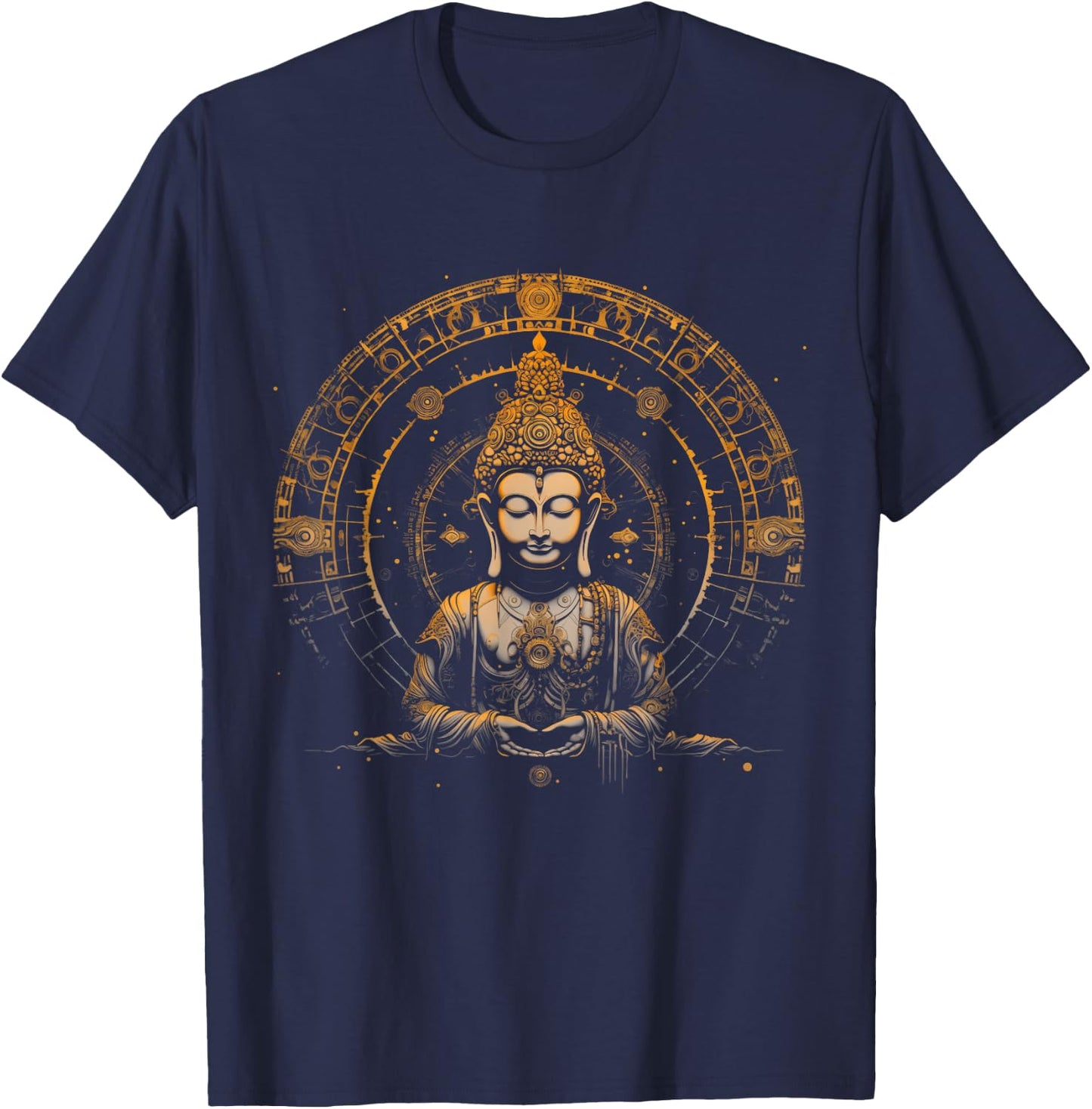 Buddha Mandala Buddhism Spiritual Yoga Yogi Zen Buddhist T-Shirt - T-Shirt | Navy