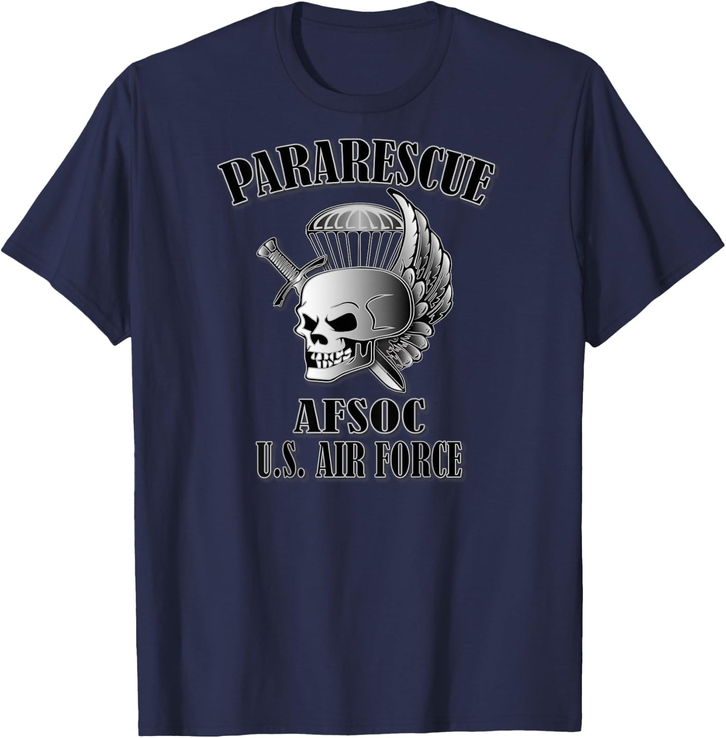 U.S.A.F. Pararescue (Back Design) T-Shirt - T-Shirt | Navy