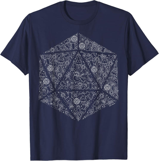 Dungeons & Dragons Celestial D20 T-Shirt - T-Shirt | Navy