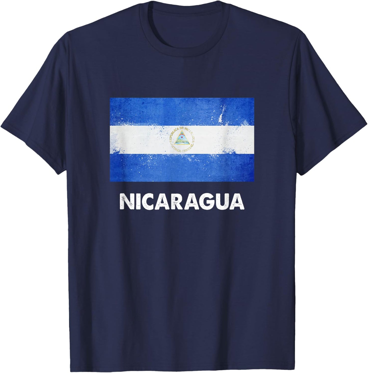 Nicaragua flag shirt, Nicaragua T-Shirt - T-Shirt | Navy