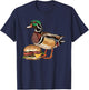 Wood Duck Eating A Hamburger T-Shirt - T-Shirt | Navy