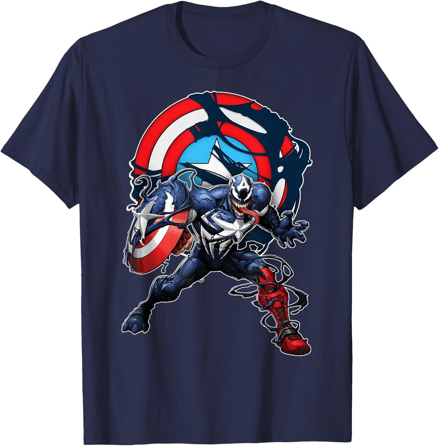 Marvel Spider-Man Maximum Venom Captain America Venomized T-Shirt - T-Shirt | Navy