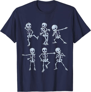 Dancing Skeletons Dabbing Skeleton Dab Boys Girls Halloween T-Shirt - T-Shirt | Navy