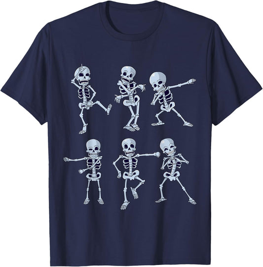 Dancing Skeletons Dabbing Skeleton Dab Boys Girls Halloween T-Shirt - T-Shirt | Navy