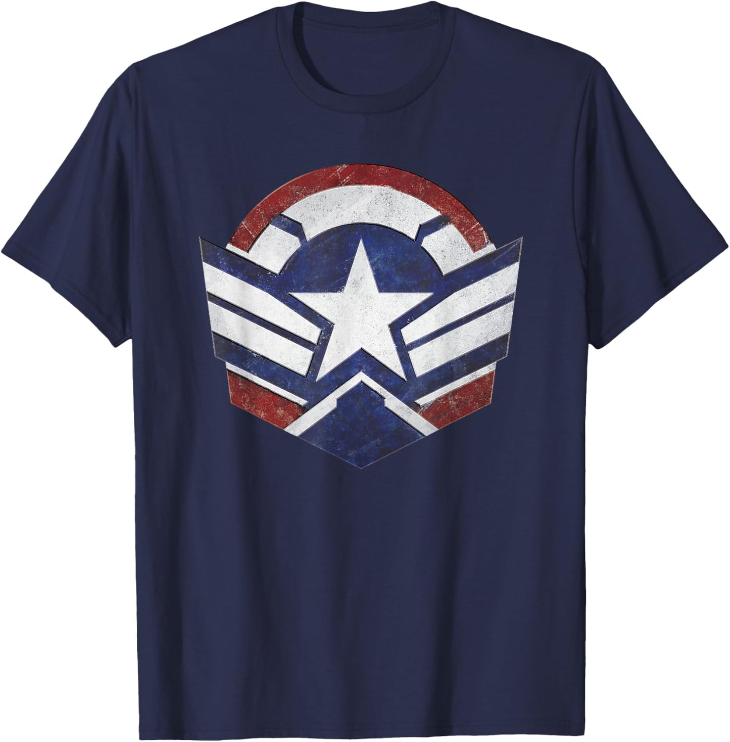 Marvel Falcon Winter Soldier Wings Shield Logo T-Shirt - T-Shirt | Navy