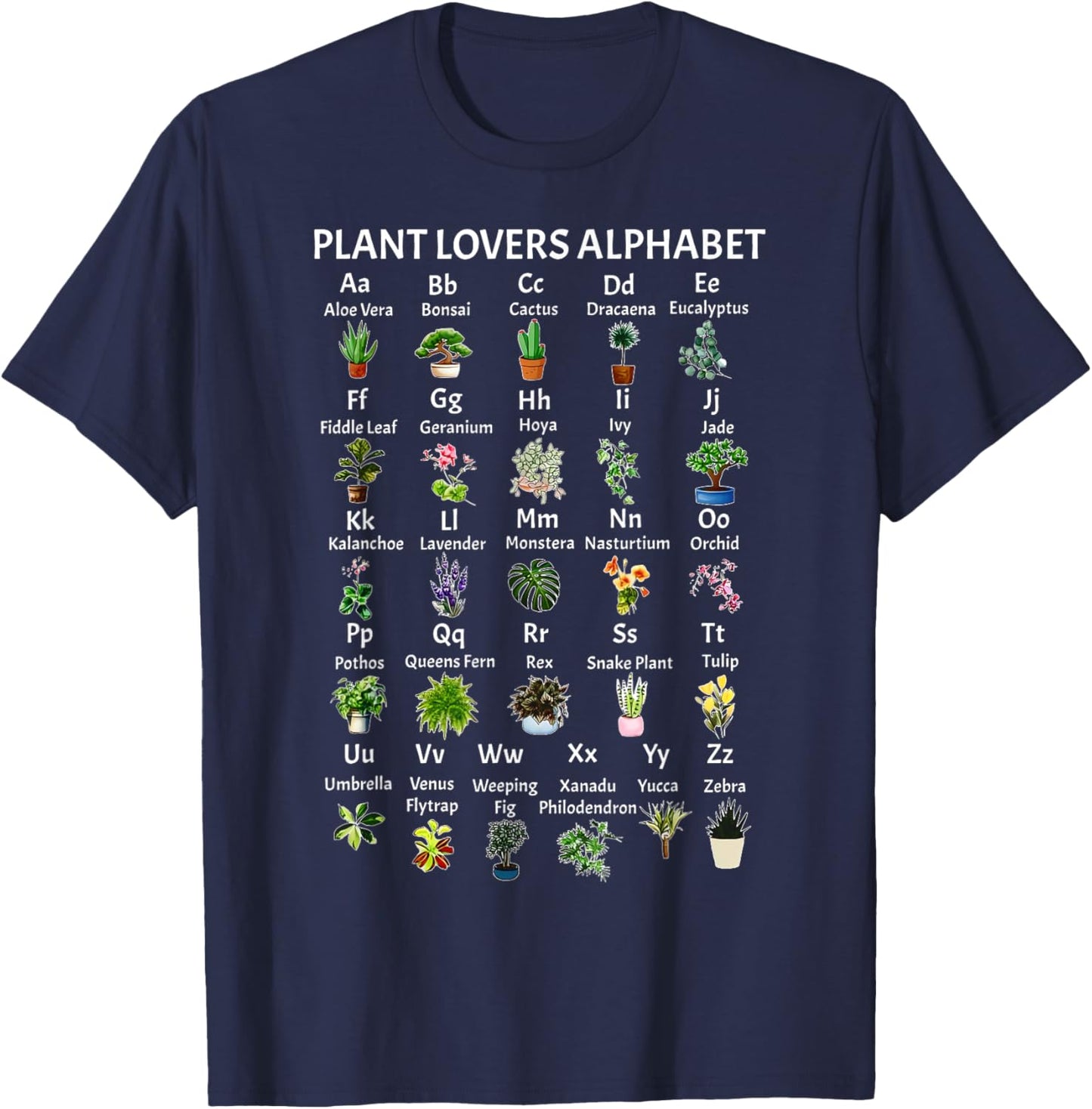 Plant Lovers Alphabet Gardener Gardening Garden Lover T-Shirt - T-Shirt | Navy