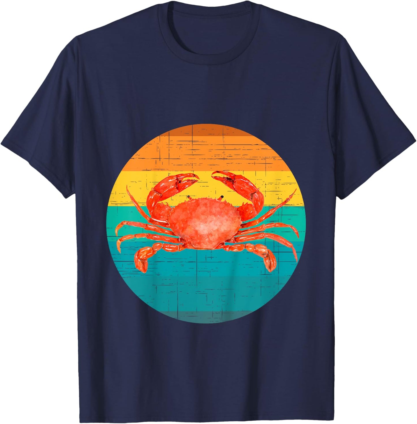 Kids Vintage Sunset Fun Crab Crabbing Crabs Crabber Gift Boys T-Shirt - T-Shirt | Navy
