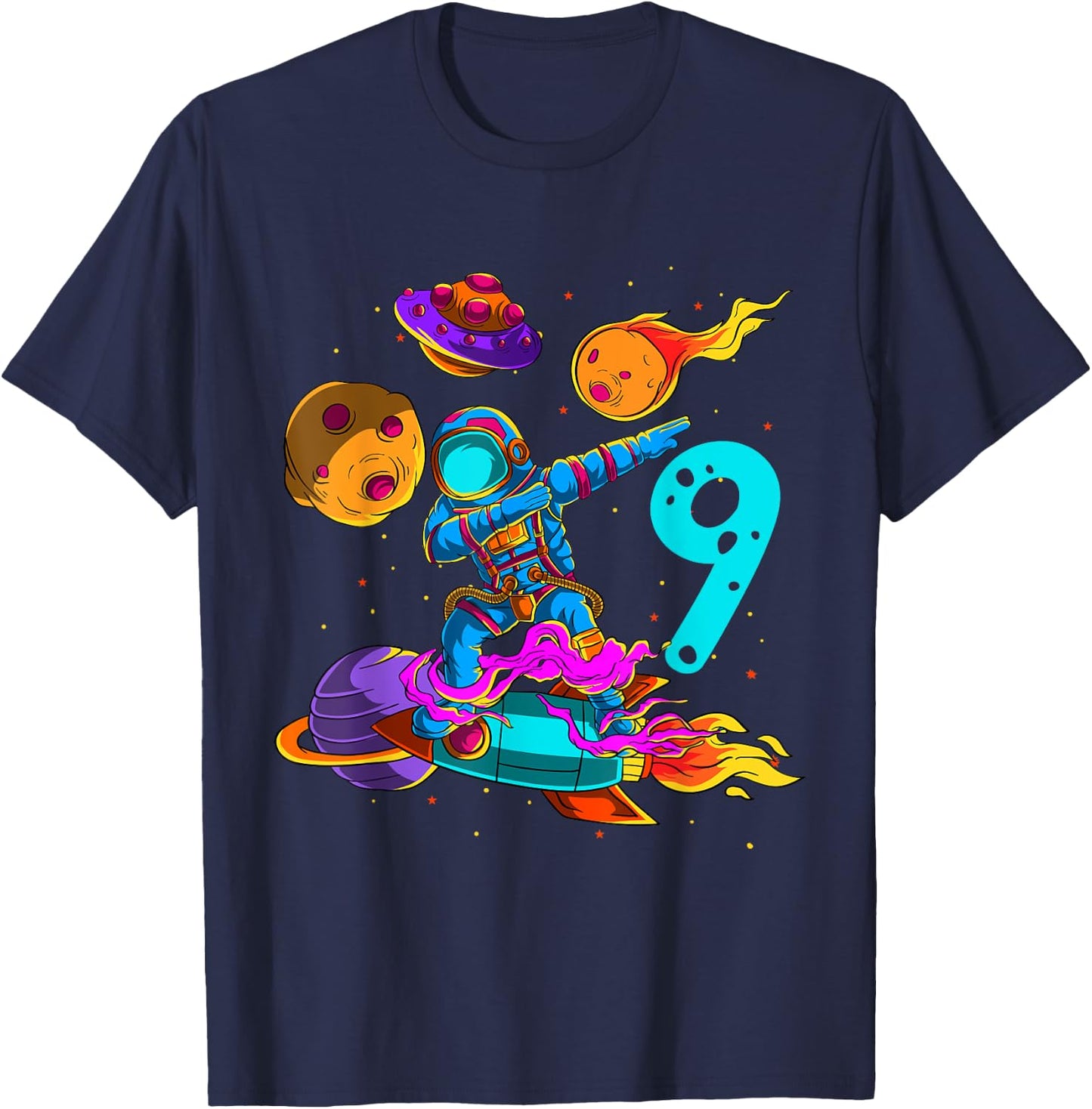 9 years Birthday Boys Astronaut 9th Birthday Boys Astronaut T-Shirt - T-Shirt | Navy