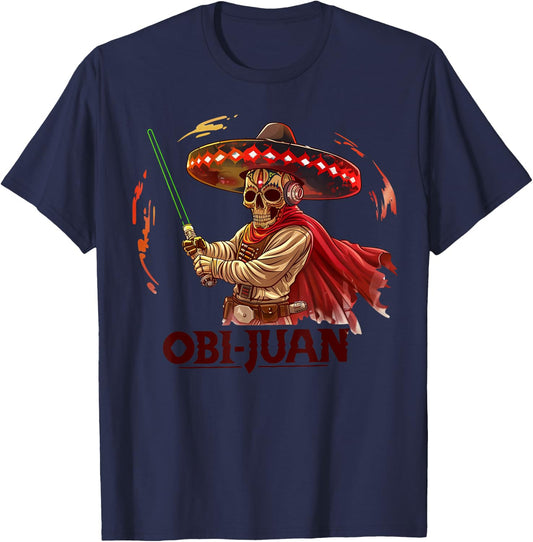 Mexican Obi Juan Movie Parody Cinco De Gaming T-Shirt - T-Shirt | Navy