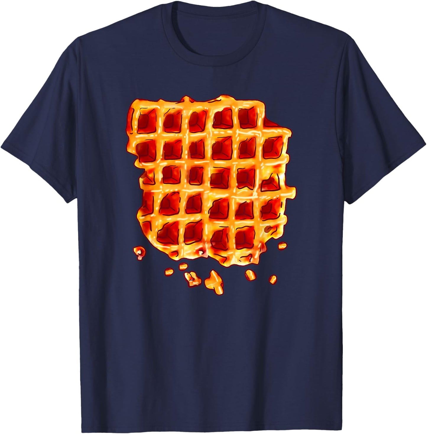 Belgian Waffle Syrup Breakfast Food Snack Waffle Lover Gift T-Shirt - T-Shirt | Navy