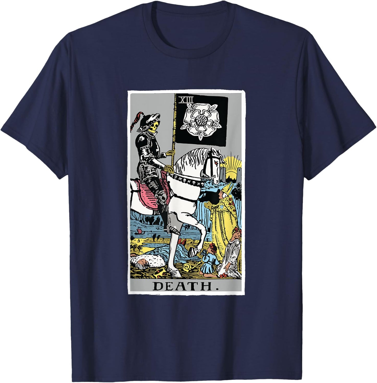 Death Tarot Card Rider Waite T-Shirt - T-Shirt | Navy