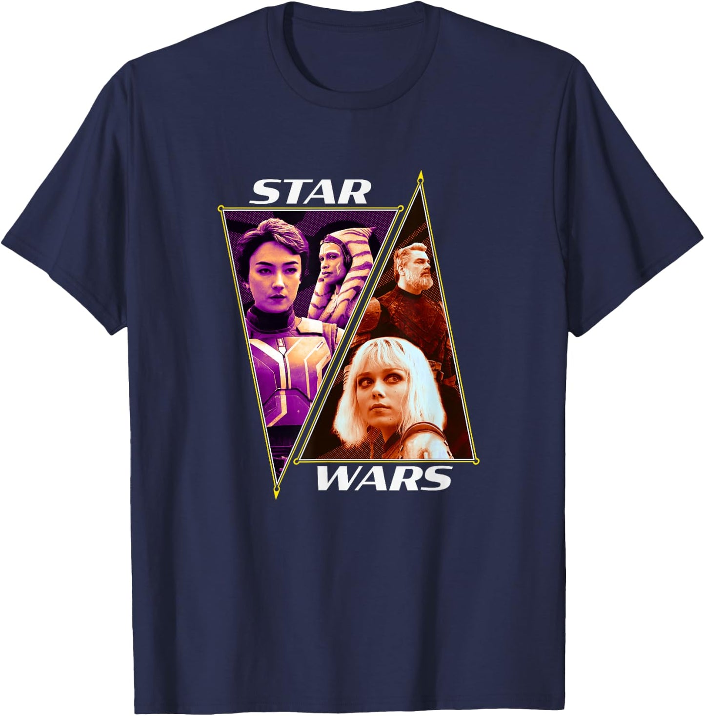 Star Wars: Ahsoka & Sabine VS Baylan & Shin Retro T-Shirt - T-Shirt | Navy