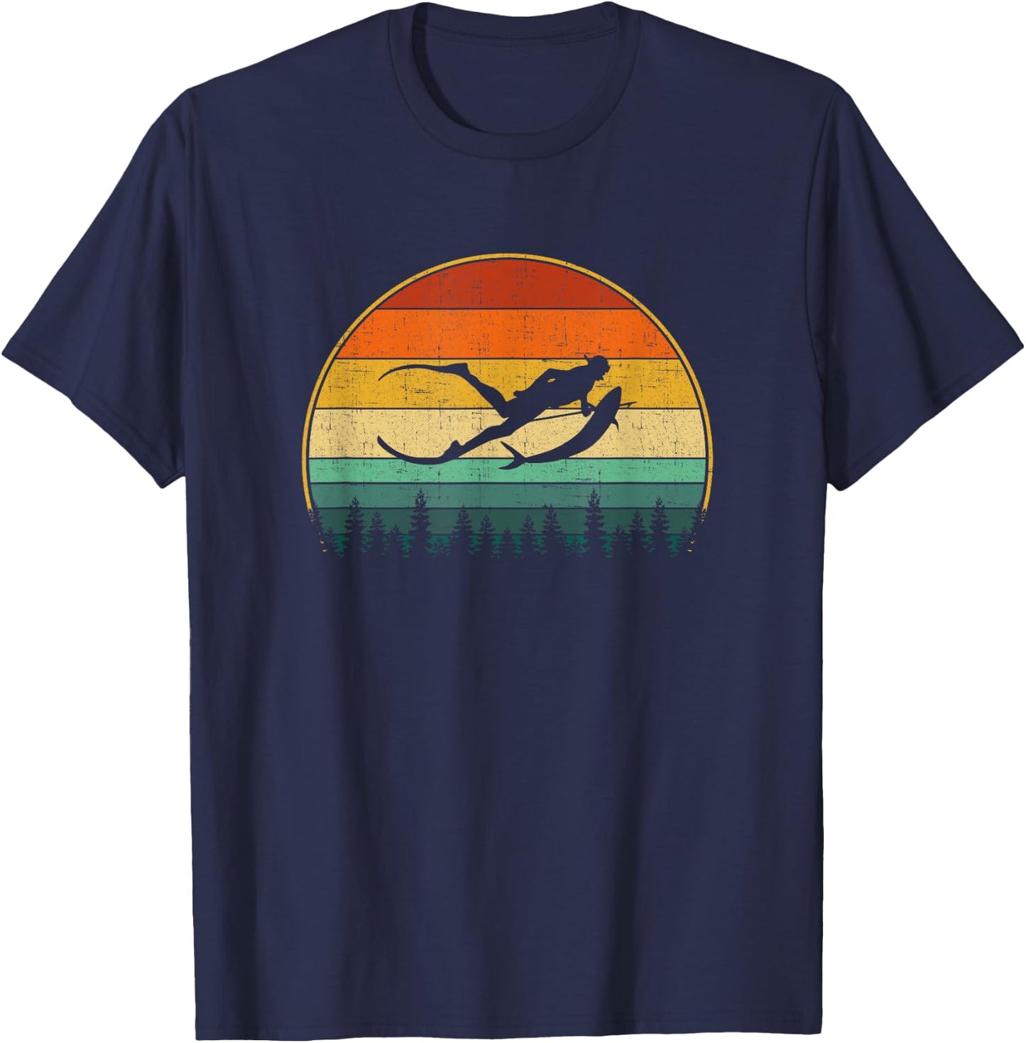 Spearfishing retro, spear fishing T-Shirt - T-Shirt | Navy