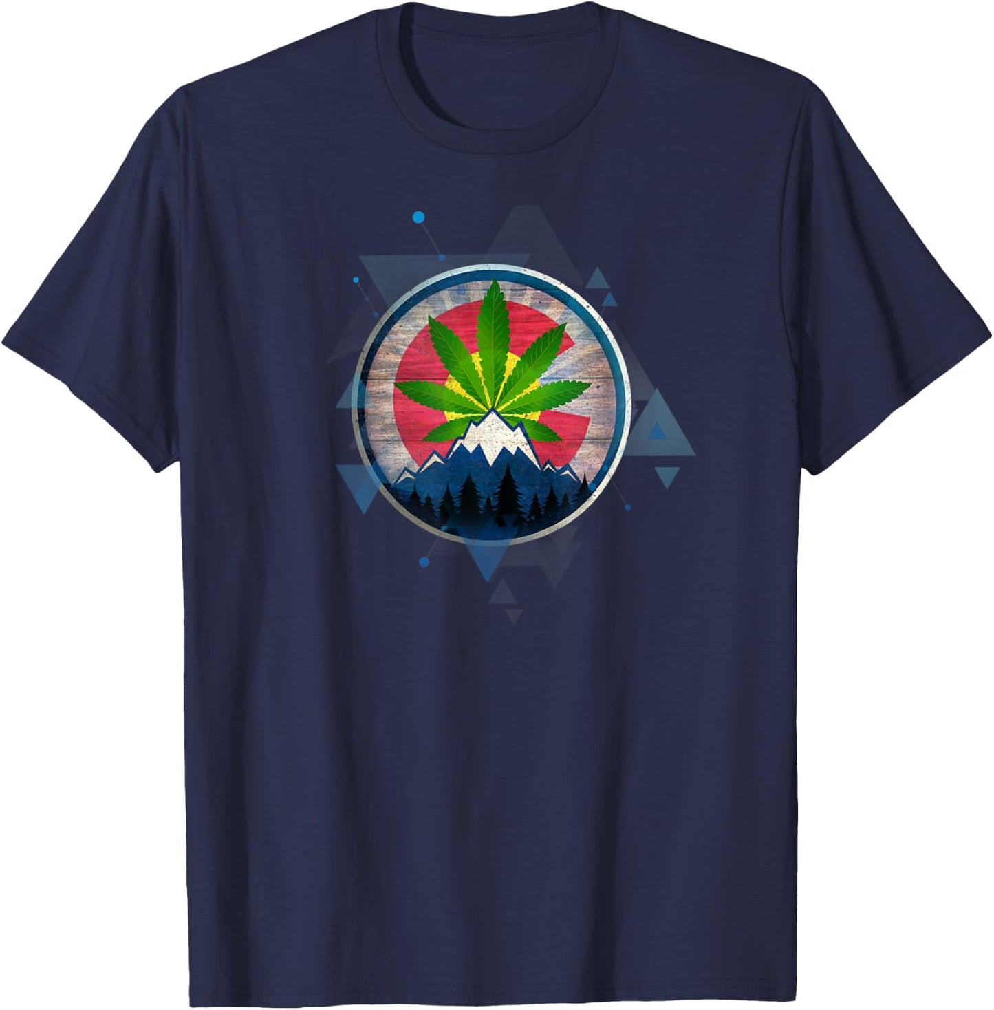 Colorado Weed Leaf Marijuana Pot T-Shirt - T-Shirt | Navy