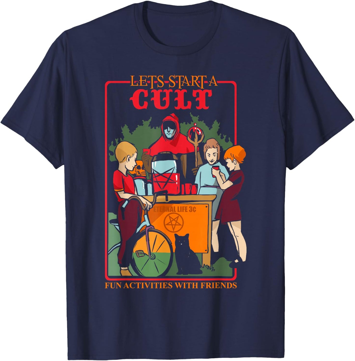 Blackcraft Cult Games Occult Witchcraft Satan Pentagram T-Shirt - T-Shirt | Navy