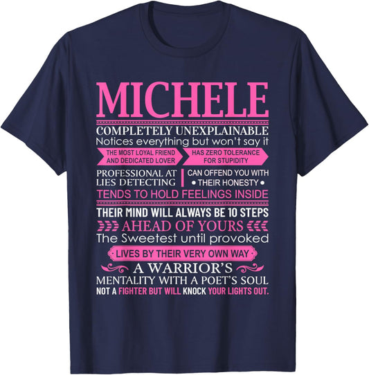 Michele First Name Shirt - Personalized Name Michele T-Shirt - T-Shirt | Navy