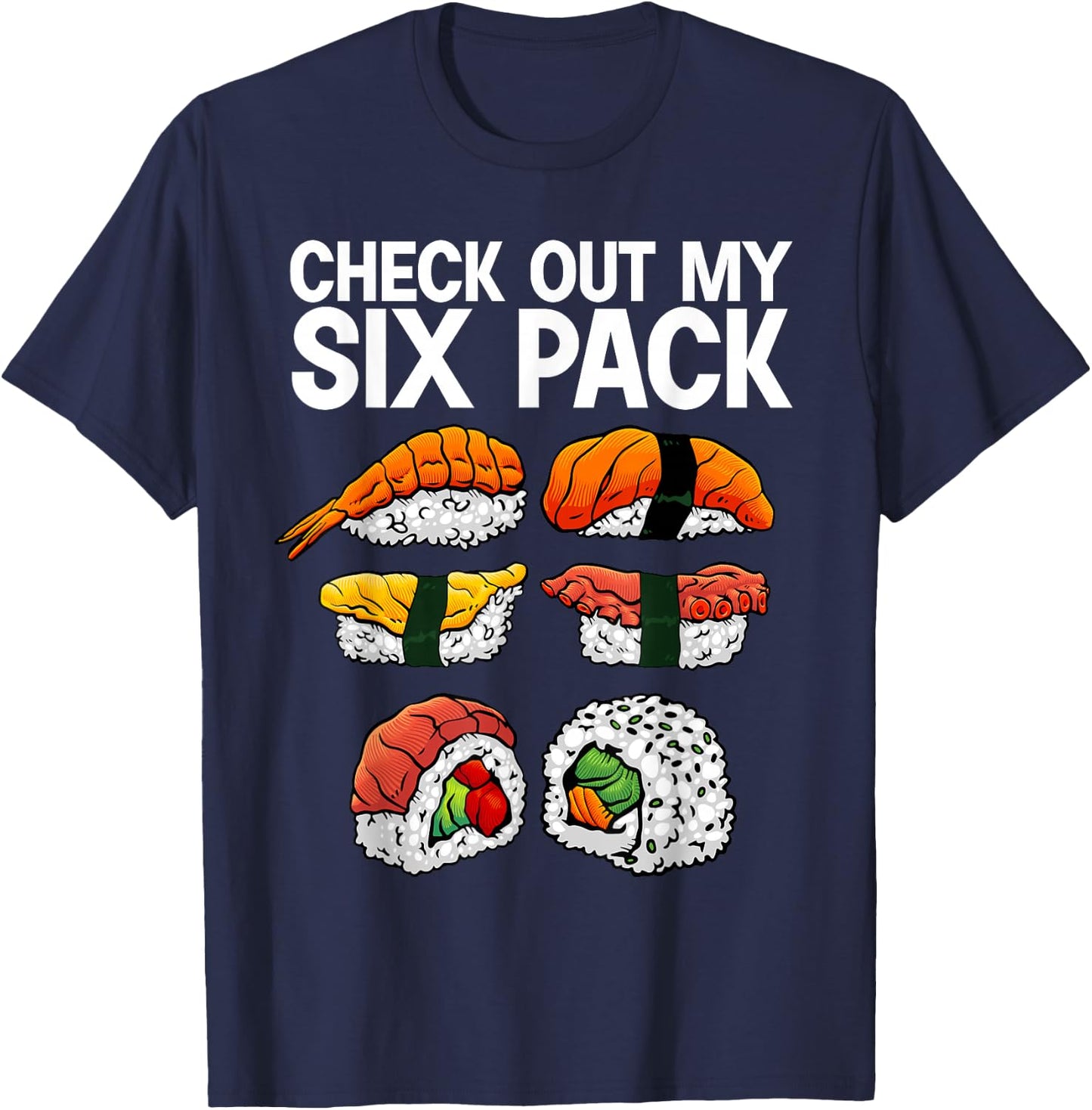 Cool Sushi Women Salmon Sushi Lovers Japanese Food T-Shirt - T-Shirt | Navy