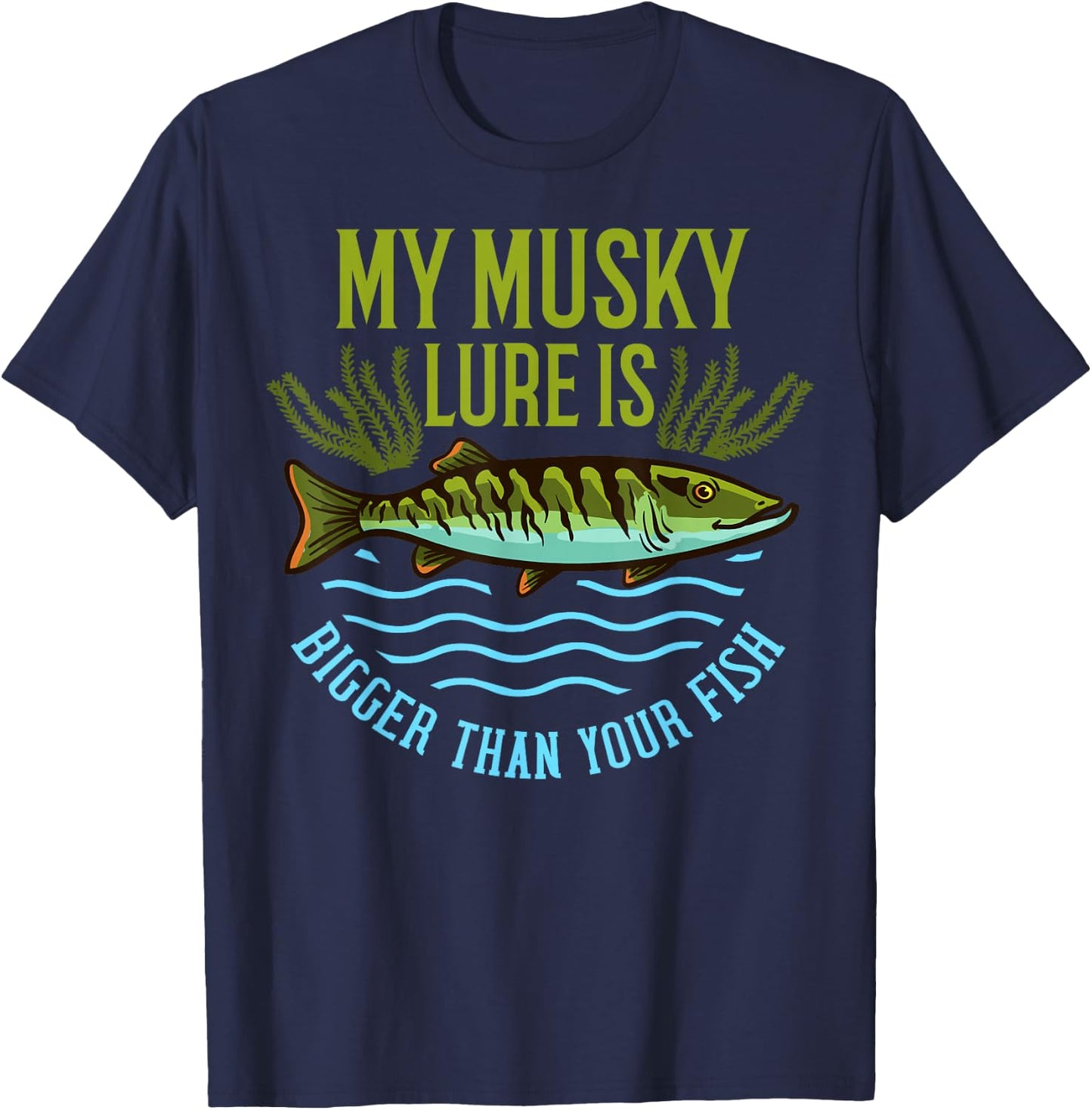 Musky Fishing Gift Muskie Lure Muskellunge T-Shirt - T-Shirt | Navy