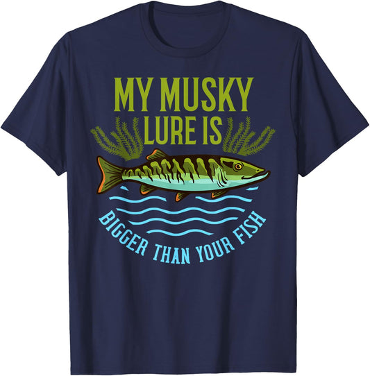 Musky Fishing Gift Muskie Lure Muskellunge T-Shirt - T-Shirt | Navy