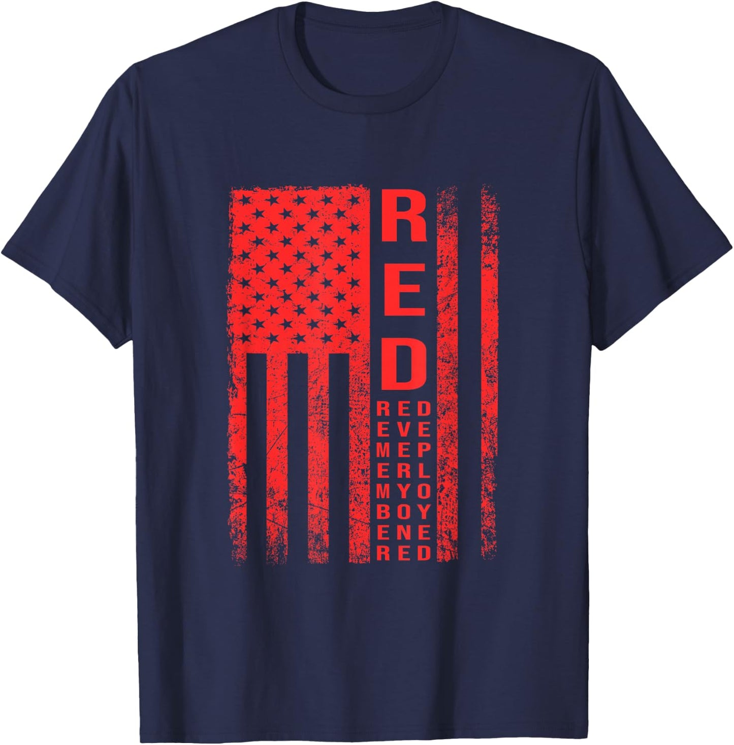 Red Friday Flag - Deployment Outfit Military Support T-Shirt - T-Shirt | Navy