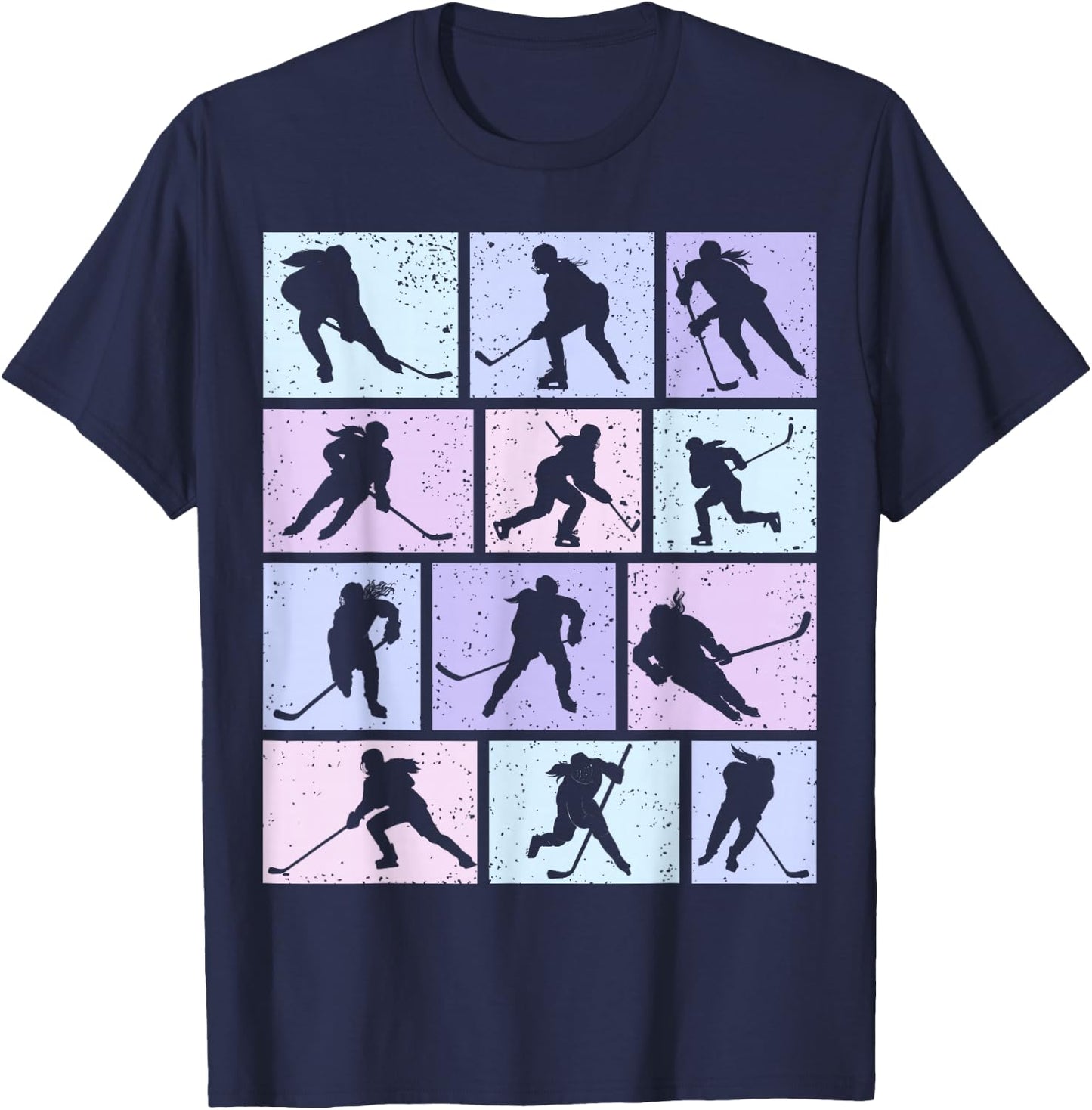 Hockey Girls Ice Hockey Women Youth Kids T-Shirt - T-Shirt | Navy