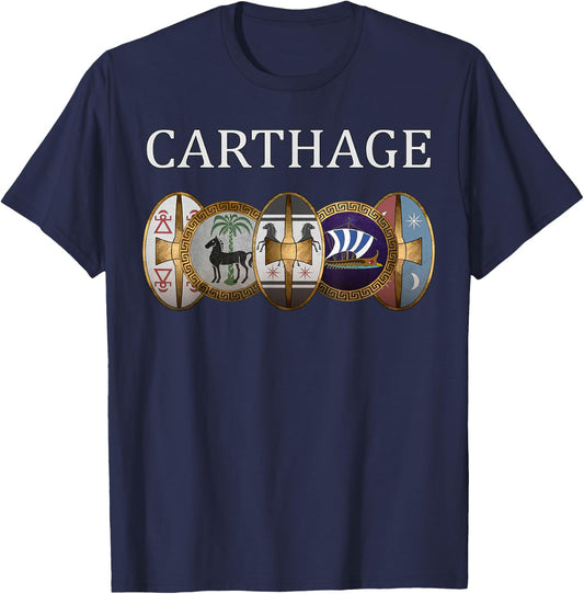 Ancient Carthage Carthaginian Army Shields T-Shirt - T-Shirt | Navy