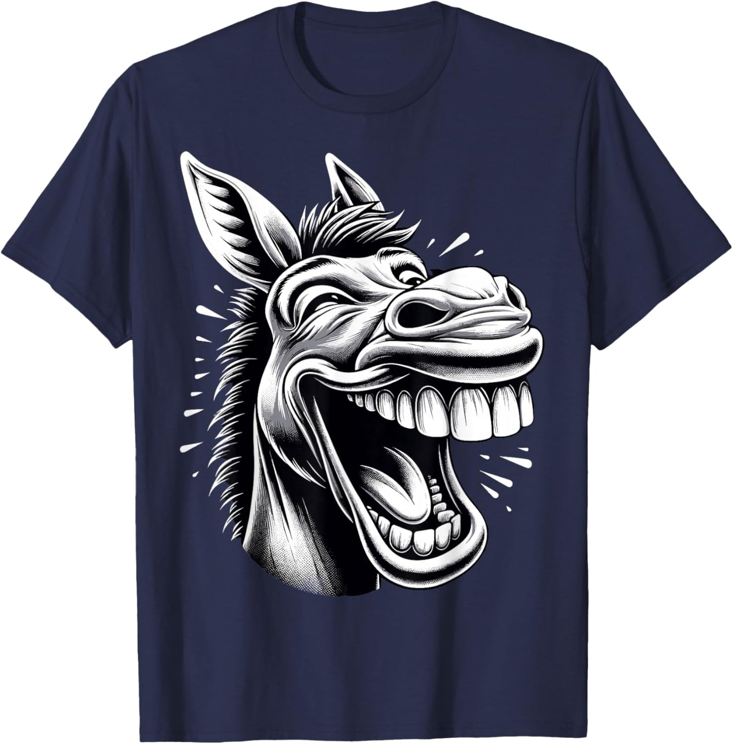 Funny Laughing Donkey T-Shirt - T-Shirt | Navy
