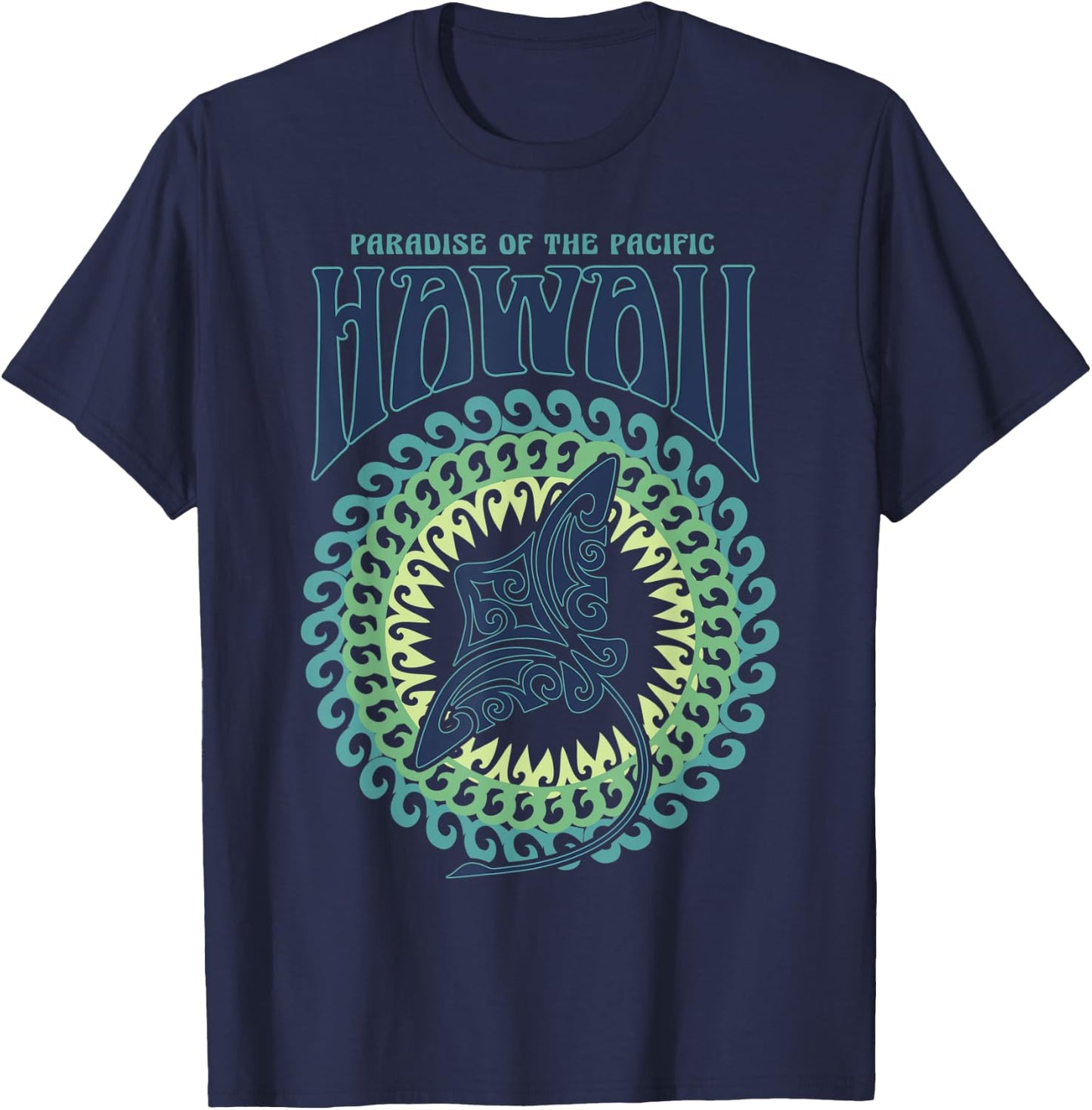 Hawaiian Stingray, Hawaii shirt for tourist, Tribal shirt T-Shirt - T-Shirt | Navy